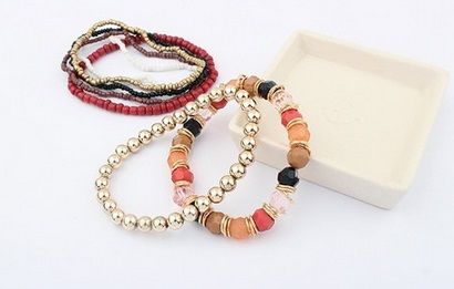 Conjunto de pulseiras - tons de marrom